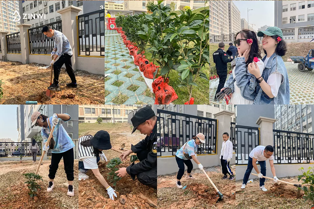A total of 18 employee volunteers and their families of Zinwi Biotech participated in the voluntary tree planting activity with the theme of "Live Up to the Spring ". 