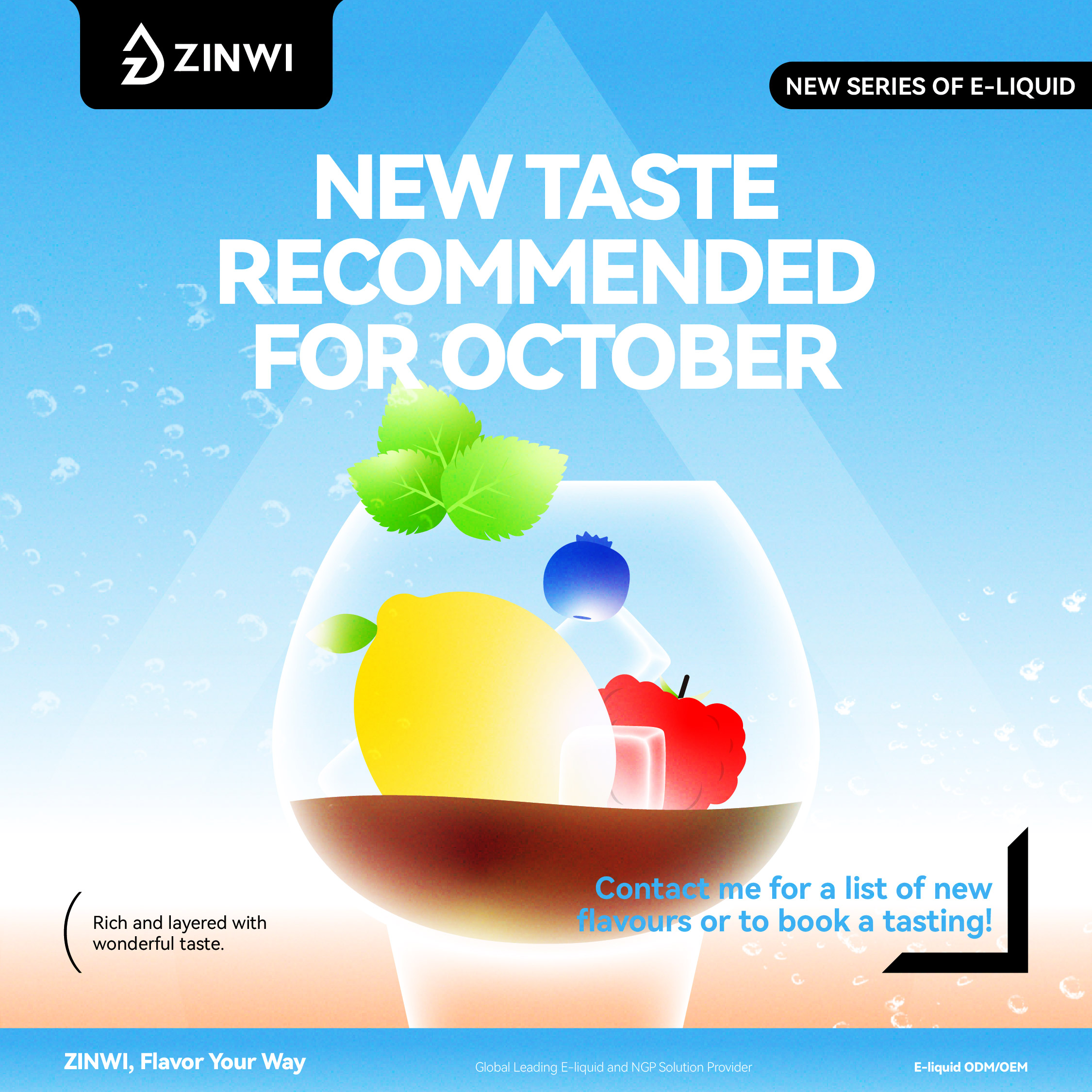 Zinwi's October Innovative Flavors E-liquid Recommendations